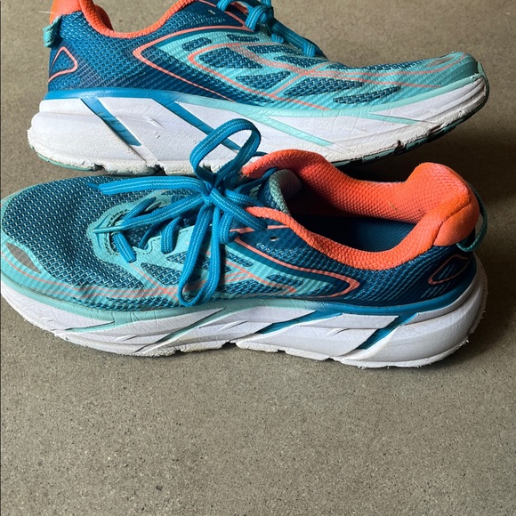 Hoka Clifton 3 Women’s Blue and Orange Sneakers sz 8.5 - Picture 4 of 8